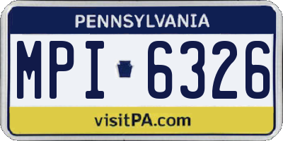 PA license plate MPI6326
