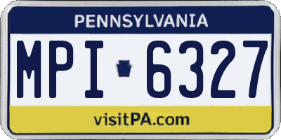 PA license plate MPI6327