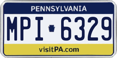 PA license plate MPI6329