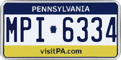 PA license plate MPI6334