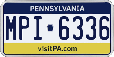 PA license plate MPI6336