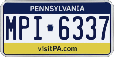 PA license plate MPI6337