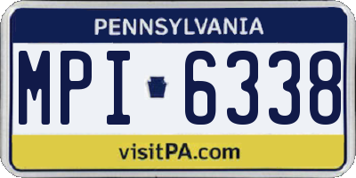PA license plate MPI6338