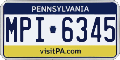 PA license plate MPI6345