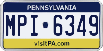 PA license plate MPI6349