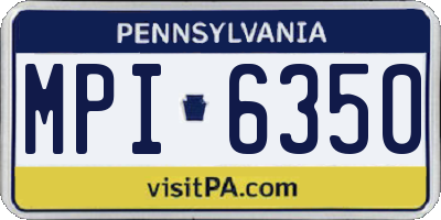 PA license plate MPI6350