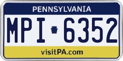 PA license plate MPI6352