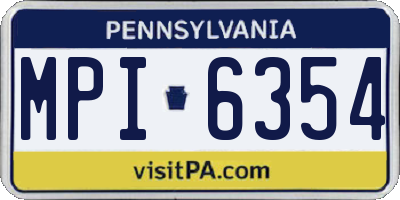 PA license plate MPI6354
