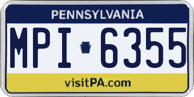 PA license plate MPI6355