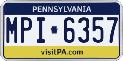 PA license plate MPI6357