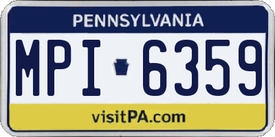 PA license plate MPI6359