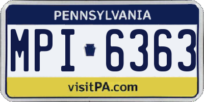 PA license plate MPI6363