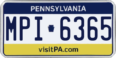 PA license plate MPI6365