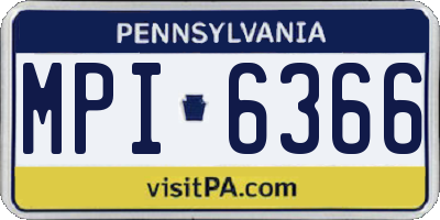 PA license plate MPI6366