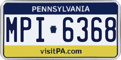 PA license plate MPI6368