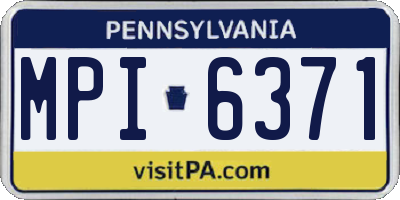 PA license plate MPI6371
