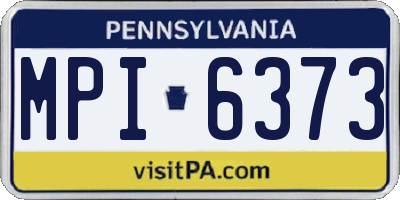 PA license plate MPI6373