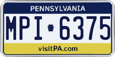 PA license plate MPI6375