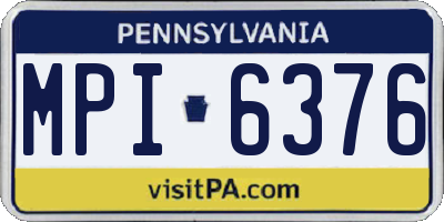 PA license plate MPI6376