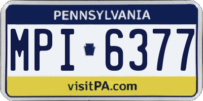 PA license plate MPI6377