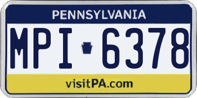 PA license plate MPI6378