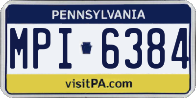 PA license plate MPI6384