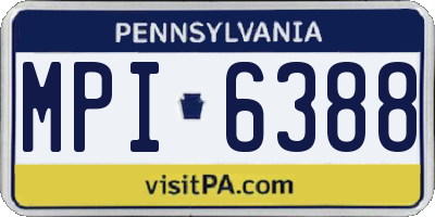 PA license plate MPI6388