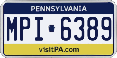 PA license plate MPI6389