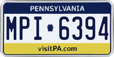 PA license plate MPI6394