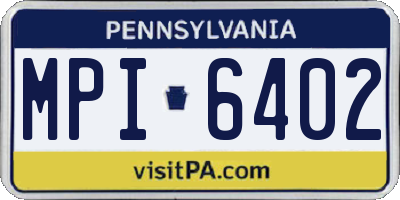 PA license plate MPI6402