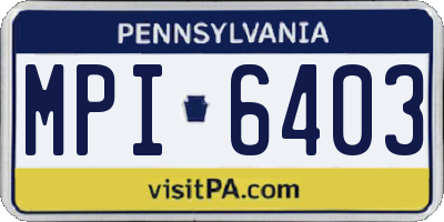 PA license plate MPI6403
