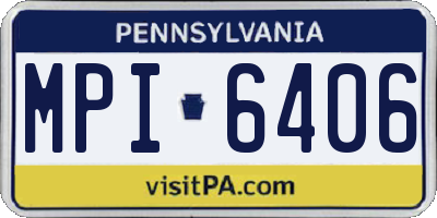PA license plate MPI6406