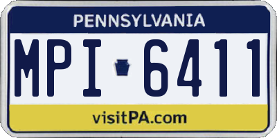 PA license plate MPI6411