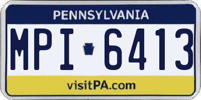 PA license plate MPI6413