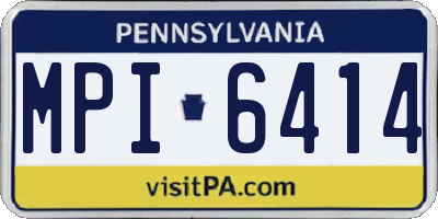 PA license plate MPI6414