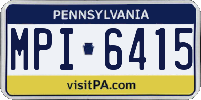 PA license plate MPI6415