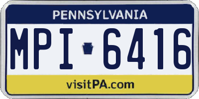 PA license plate MPI6416