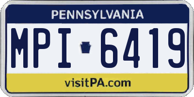 PA license plate MPI6419
