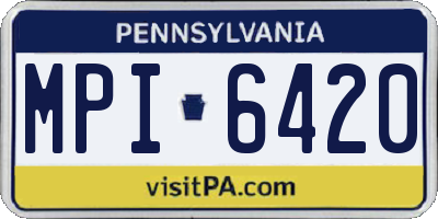 PA license plate MPI6420