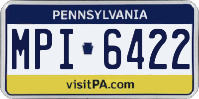 PA license plate MPI6422