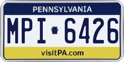 PA license plate MPI6426