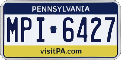 PA license plate MPI6427