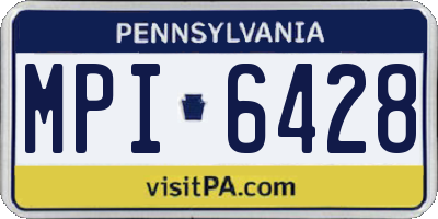 PA license plate MPI6428