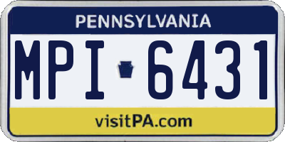 PA license plate MPI6431