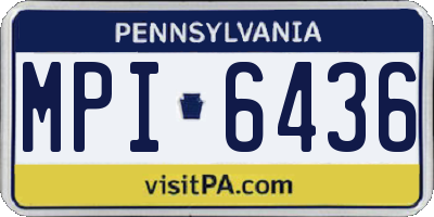 PA license plate MPI6436