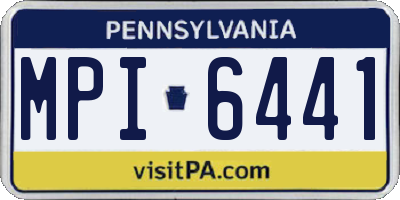PA license plate MPI6441