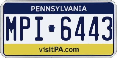 PA license plate MPI6443