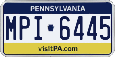 PA license plate MPI6445