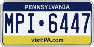 PA license plate MPI6447
