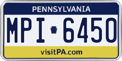 PA license plate MPI6450